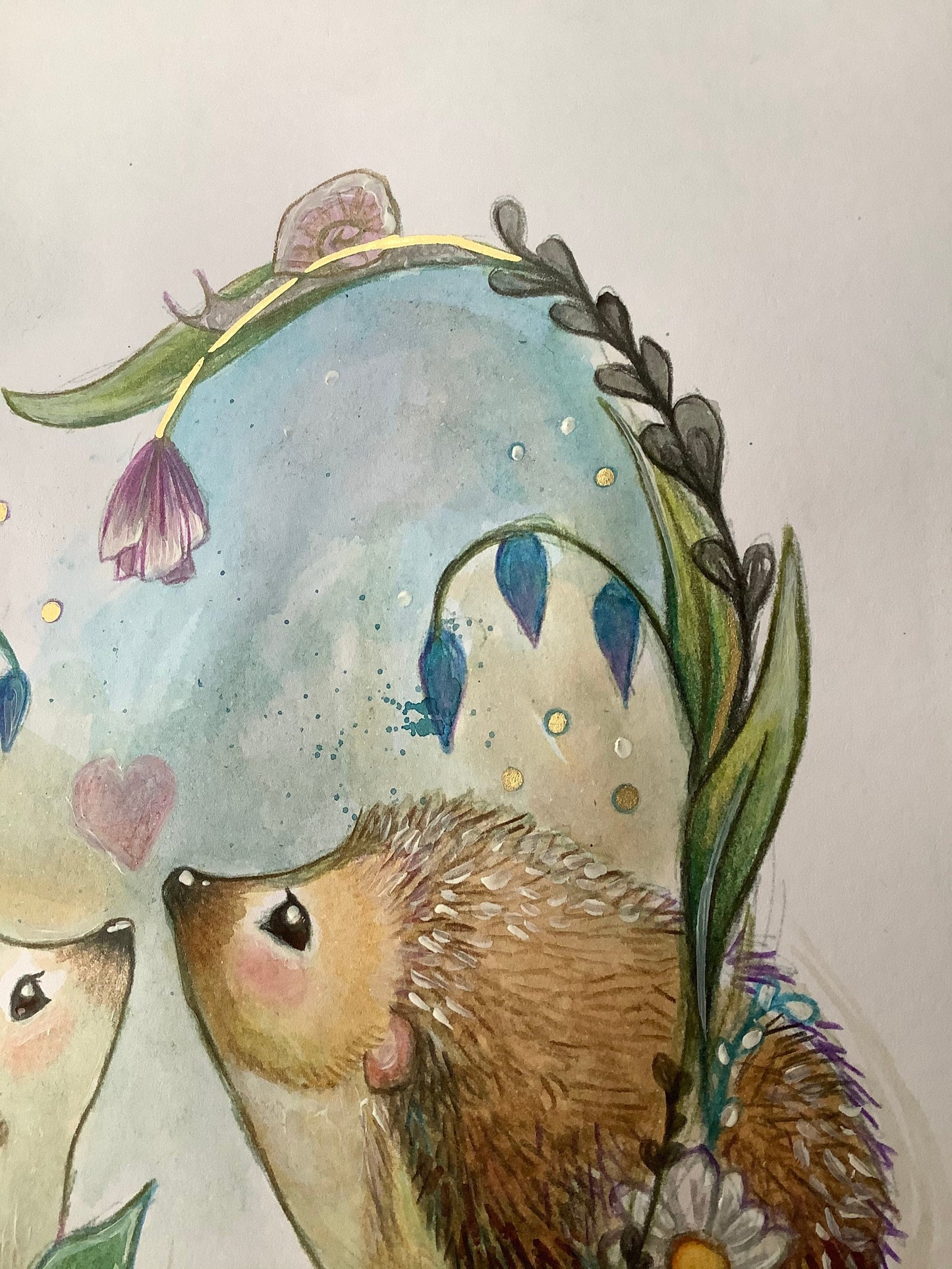 HedgeHugs *limited run hand embellished* A4 print